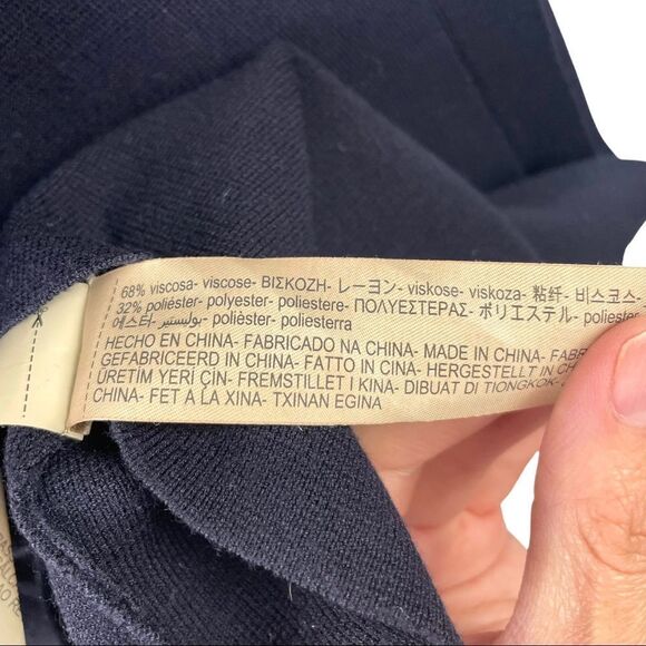 MASSIMO Dutti Navy Sweater Knit Elasticated Trousers Size XS - Picture 7 of 7